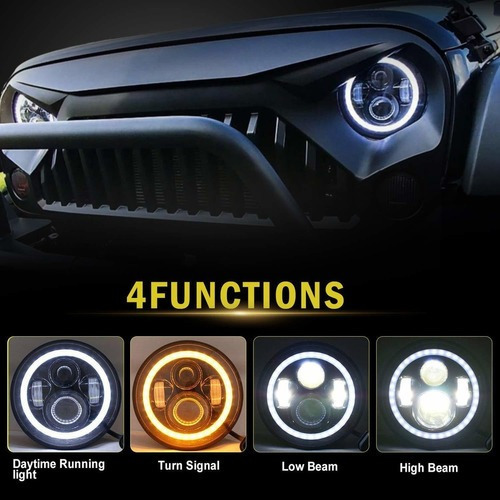 Imagen 4 de 4 de Faro 7 Pulgadas Led Par Vocho Harley Jeep
