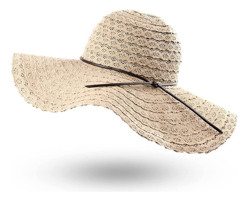 Sombreros De Playa De Verano Para Mujer, Ala Ancha, Plegable