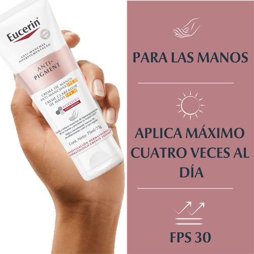 Crema Para Manos Eucerin Anti-pigment Fps30 En Tubo De 75ml