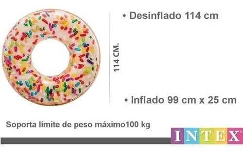 Salvavidas Inflable Dona Intex Con Chispas Coloridas 56263