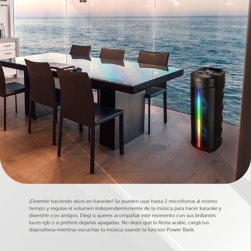 Imagen 5 de 5 de Aiwa Aw-t2040 Parlante Bluetooth Portatil Luces 6000w