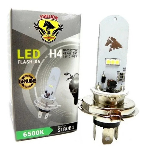 Lampada Cavalinho Farol Moto Original Função Strobo Led H4