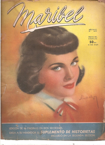 Revista Maribel Nº 890 Diciembre 1949