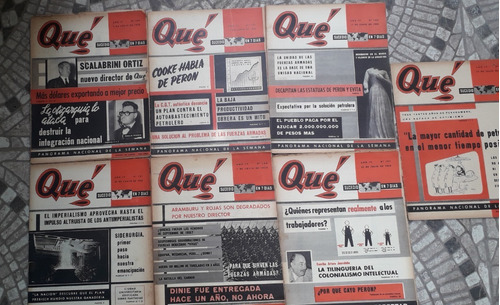 Lote X 7 Revistas ** Que ** Año 1958 Año Iv Antiguas