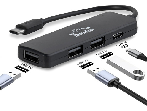 Hub Usb C Type C 4 Portas 1 Usb-c Macbook 2.0 Adaptador 