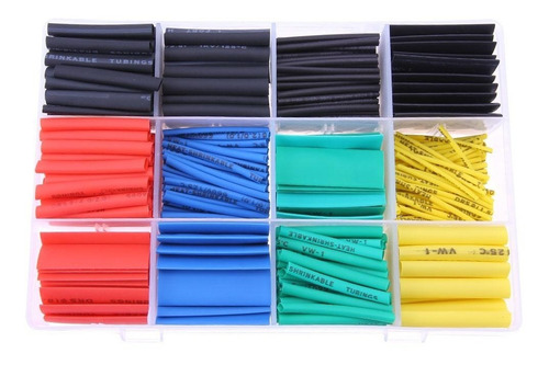 Kit Tubo Combo Termocontraible 530 Pcs 1.5 A 10 Mm V.colores