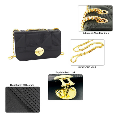 Port&lotus Bolso Acampanado De Poliuretano - Embrague Cadena