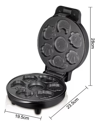 Maquina Para Hacer Hot Cake Con Formas Raf Antiadherente Negro