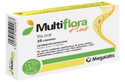 Multiflora® Plus X 10 Cap | Probióticos + Vitaminas C, E Y A