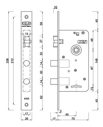 Kallay 4000 Cerradura Seguridad Puerta Exterior
