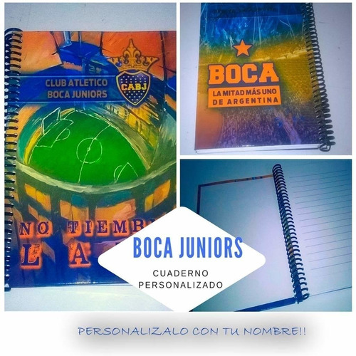 Imagen 1 de 1 de Boca Juniors Cuaderno Personalizado (anillo Metalico)