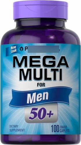 Mega Multivitamínico Masculino 50+ X 100 cápsulas. Pedra de tubulação