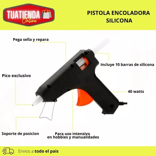 kit pistola calor aplicadora 10w silicona pegamento 7mm