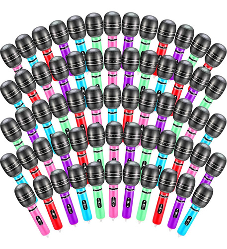 60 Piezas Micrófonos Inflables Micrófono Inflable Grande Col