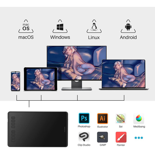 Tabletas De Dibujo Inspiroy H950p Tableta De Dibujo Dig...