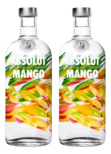 Vodka Absolut Mango Saborizado Pack X2 Unid - 01mercado