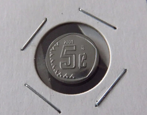 Imagen 1 de 2 de Moneda 5 Centavos 2001 Bu Nueva Las Mas Cotizadas