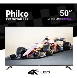 Smart Tv Philco 50 P50vik 4k Uhd Led Roku Dolby Audio Wi-fi Hdr10 110/220v - R$ 2.099