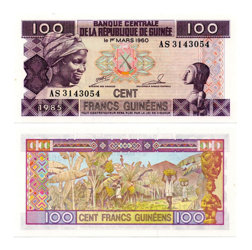 Imagen 1 de 1 de Guinea 100 Francos Año 1985 Unc Numismatic Collection