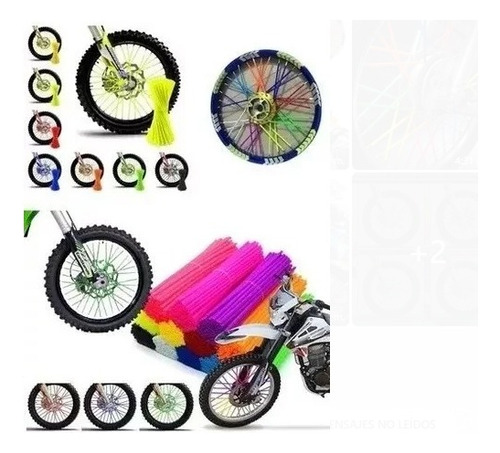 Set Cubre Rayos Popotes Moto Bicicleta Colores 72 Unidades