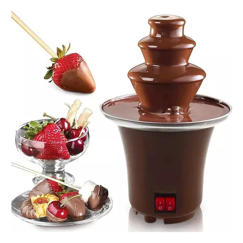 Mini Fuente Chocolate 3 Niveles Fondue Fountai Color Marron