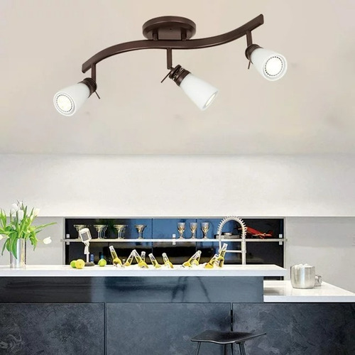 Lampara De Techo Riel 3 Focos Led 53 Cms Largo 7w=40w