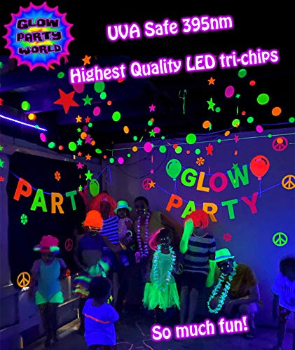 Glowave Kit Luz Negra Para Fiesta Completo Brillante Led