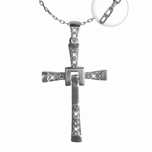 Colgante Cruz De Toretto + Cadena Plata Fina 925./ Todojoyas