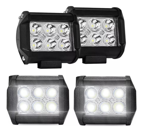 Par Faros Auxiliar Dually 12 Leds Luz Blanca Fija Y Estrobo