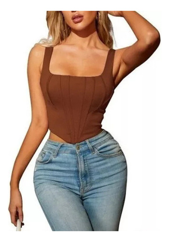 Corsé Overbust Para Mujer, Camisa Sin Mangas, Blusa Sexy Y2k