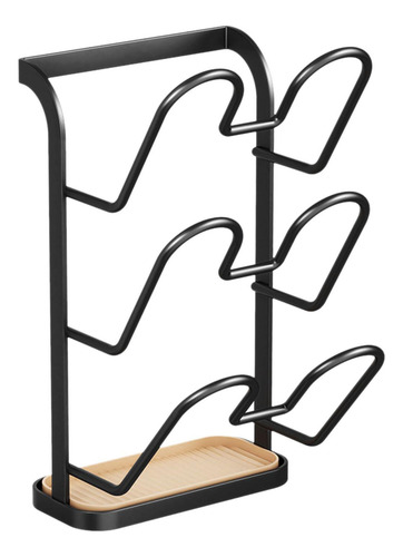 Soporte De Tapa Rack De Almacenamiento De 3 Nivel Negro