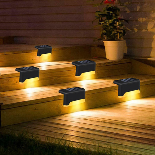 I 8pcs Lámpara Solar Led Sendero Escalera Luz De Pared Al