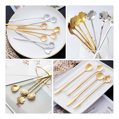 12 Cucharas Agitadoras De Acero Inoxidable Con Mango Largo P
