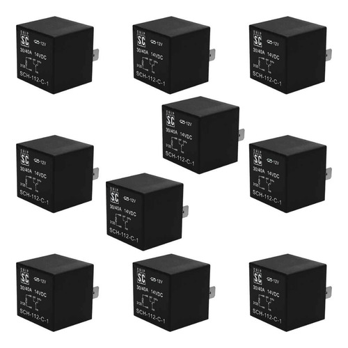 10x Relé Auxiliar 5 Pinos 12v 40a Universal Chipsce