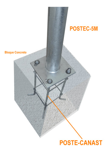 Alt-355mm 18x18cm Canastillo Fierro Obracivil Base P/postec-