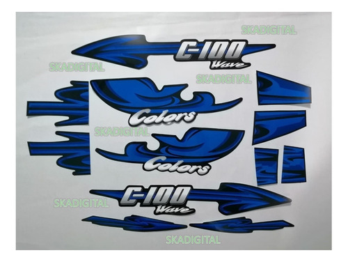 Kit Completo De Calcomanías Honda C100 Wave-colors