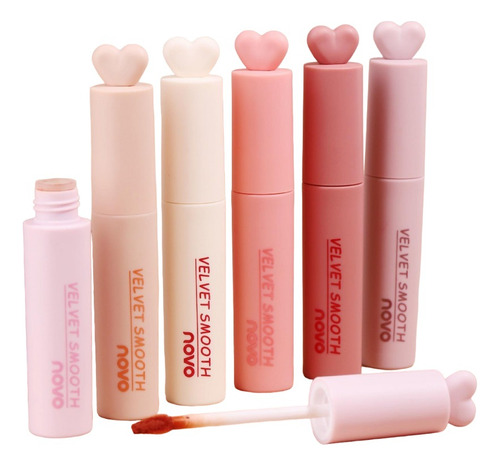 Labial Liquido Mate Terciopelo Air Mist Mud Corazon  By Novo