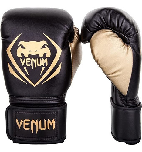 Guantes De Boxeo Venum Contender - Negro/dorado - 12 Onzas