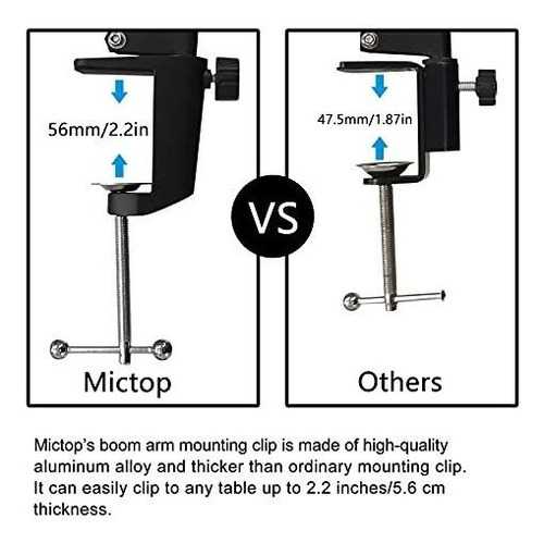 Abrazadera Montaje Mesa Metal Diseñada Para Microfono Boom 1