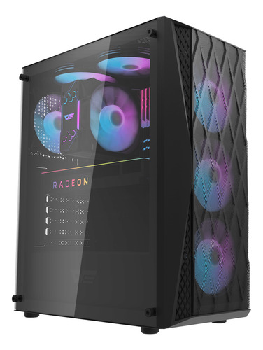 Gabinete Gamer Darkflash Dk352 Mesh Atx 4 Fans Rgb Incluidos Negro