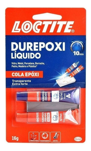 Cola Durepoxi Liquido 16g 10min Epóxi Transparente Extra