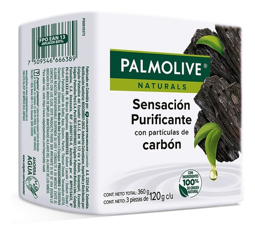Jabon Palmolive Naturals Carbon Tripack