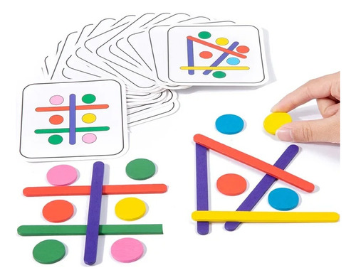 Montessori Toys Rompecabezas De Palos De Madera Colores