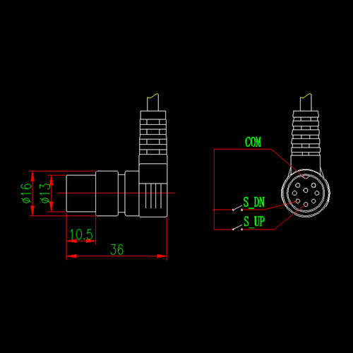 Control Manual Eléctrico Reclinable De 2 Botones Y 8 Pines