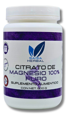 Citrato De Magnesio 100 % Puro 500 G.