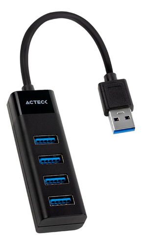 Hub Acteck Port X 3 Dh425 4 En 1 Usb 3.0 Negro Ac-934664