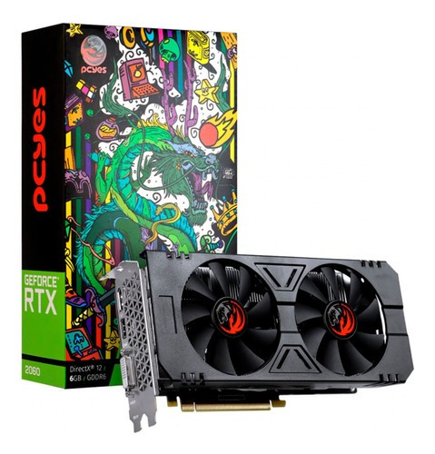 Placa De Vídeo Pcyes Geforce Rtx 2060 6gb Gddr6 192 Bits