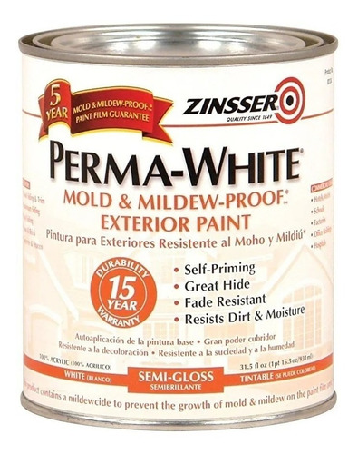 Imagen 1 de 1 de Perma White Latex Exterior Semi Gloss Antihongo X 1 Lt