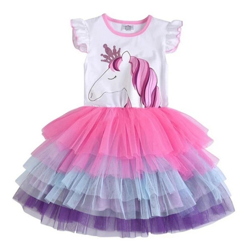 Vestido Unicornio Para Niña, Fiestas Cumpleaños 