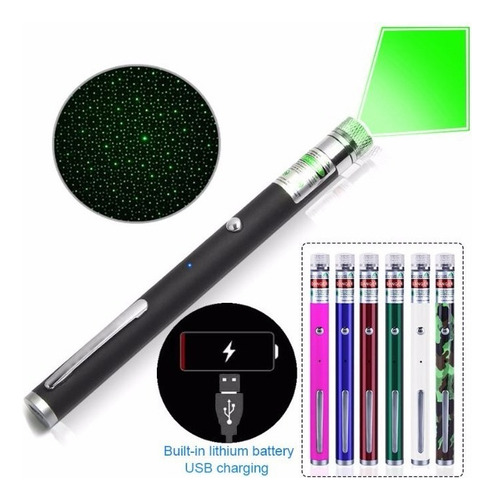 Puntero Laser Verde Caleidoscopio Recargable 1000mw Usb